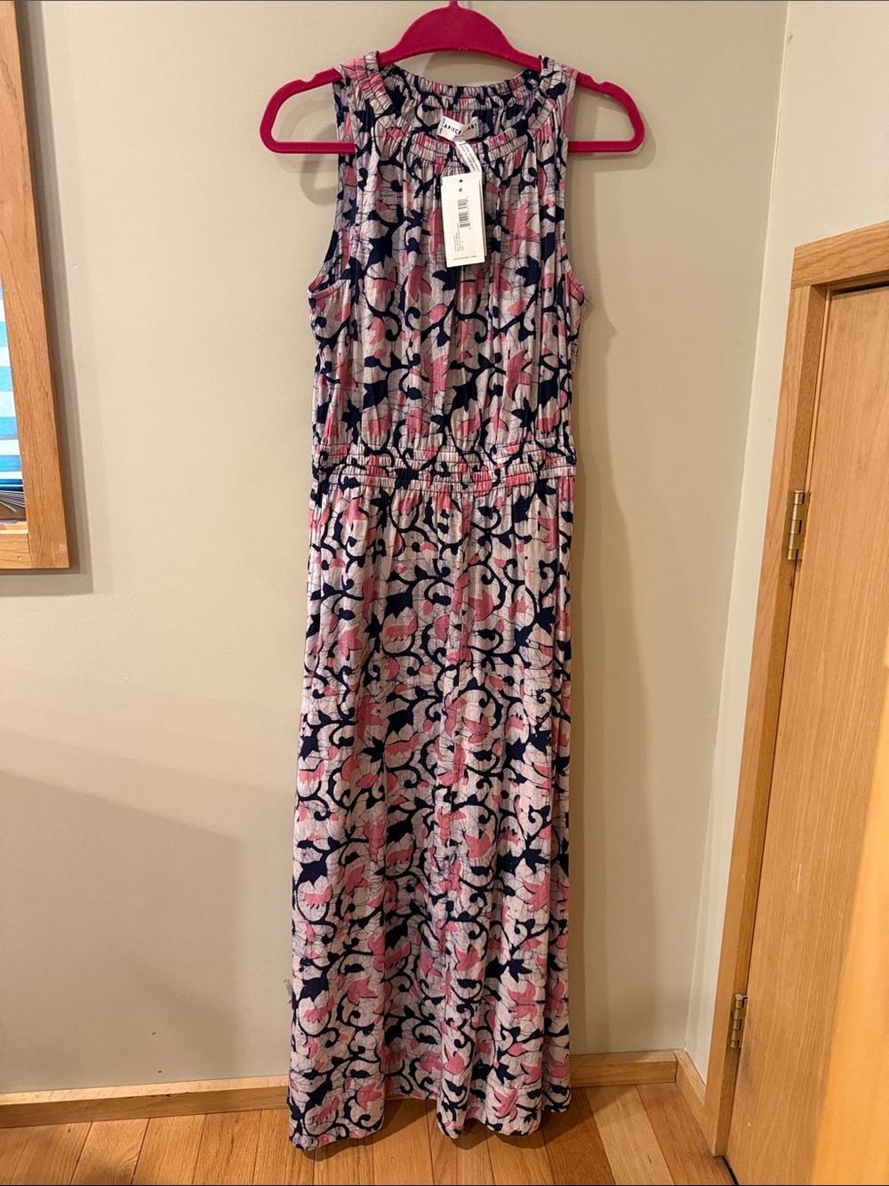NWT Apiece Apart Navy and Pink Floral Maxi Dress